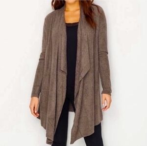Barefoot Dreams CozyChic Lite Island Taupe Beige Sweater Cardigan XS- Oversized